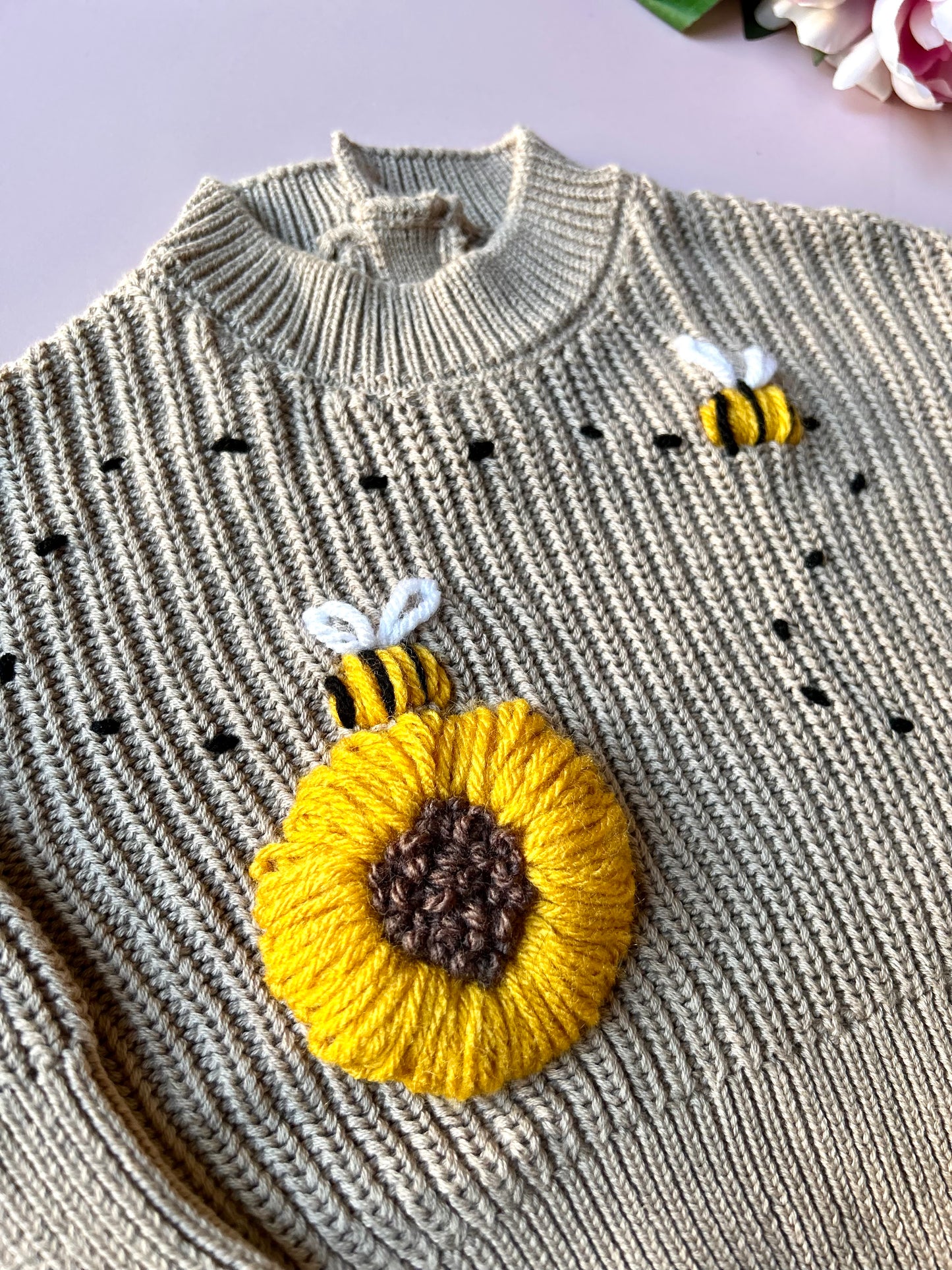 Sunflower and Bees, Chocolate, 6-9M