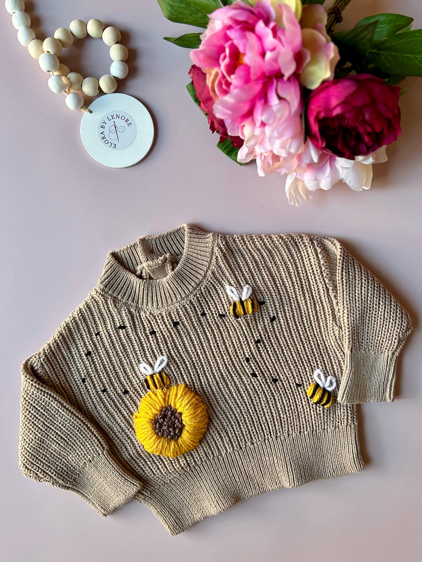 Sunflower and Bees, Chocolate, 6-9M