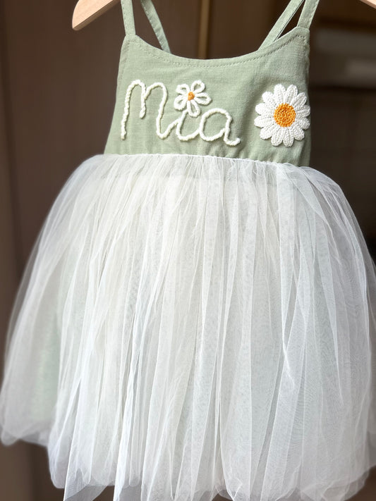 Mia Dress, Green, Size 3Y