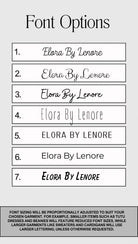 Font options for 'Elora By Lenore' DIY Embroidery Kits