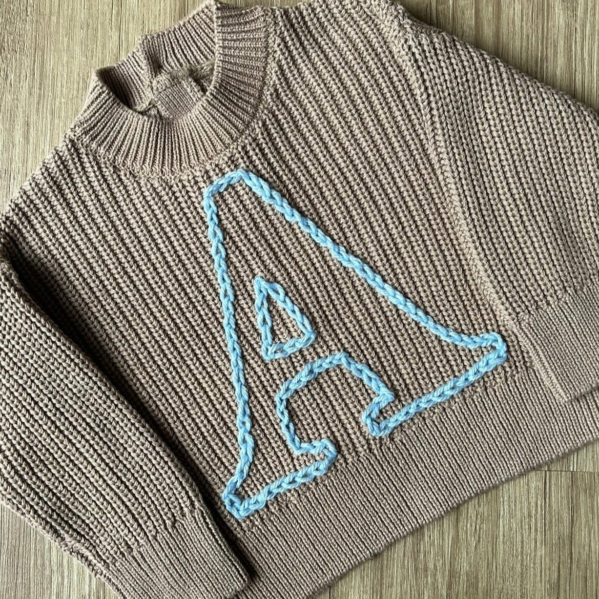 Single Letter Custom Knit Jumper - A