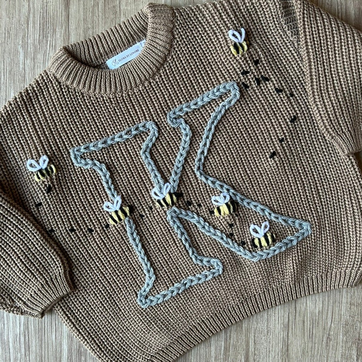 Single Letter Custom Knit Jumper - K