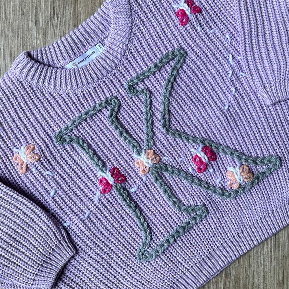 Single Letter Custom Knit Jumper - K